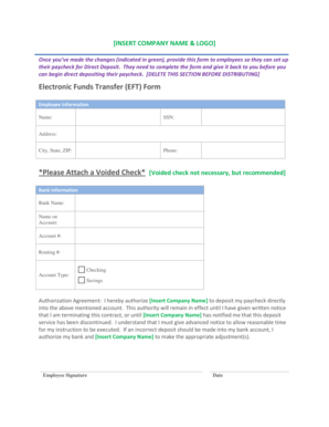 Electronic Funds Transfer Form