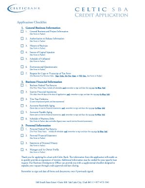 Celtic Bank Credit Application