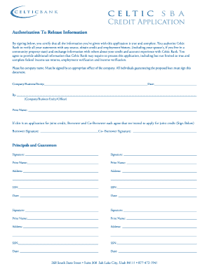Celtic Bank Credit Application