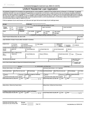Uniform Residential Loan Application