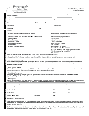 Business Online Banking Application Form