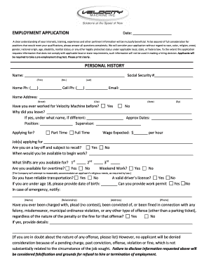 Employment Application Form