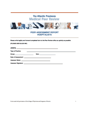 Peer Assessment Report for Hospitalists