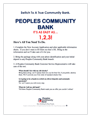 Peoples Community Bank New Account Application