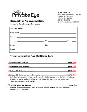 Request for An Investigation Form