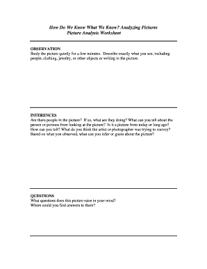 Picture Analysis Worksheet