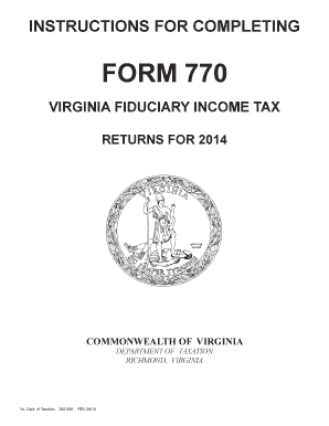 Virginia Fiduciary Income Tax Return Form 770