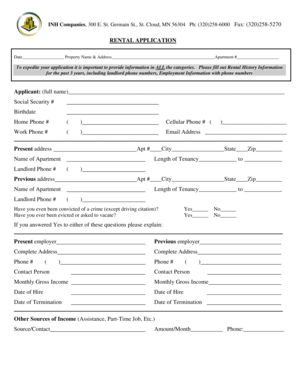 Rental Application Form