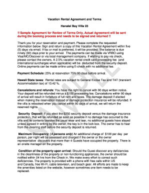 Vacation Rental Agreement