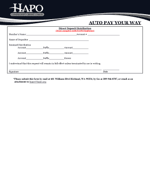 Direct Deposit Distribution Form