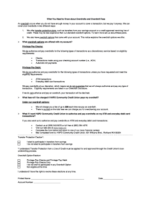 Overdraft Option Election Form