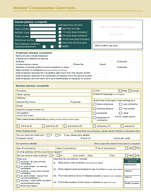 Workers’ Compensation Claim Form