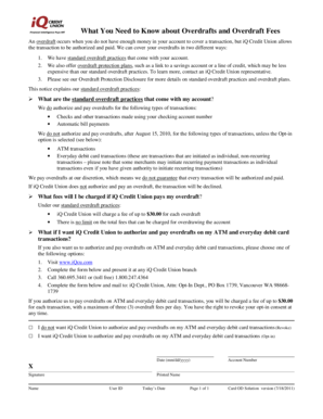 Overdraft Protection Opt-In Form