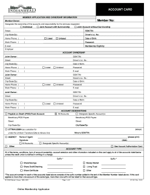 Credit Union Account Application Form