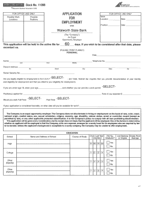 Employment Application Form