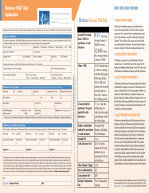 Business VISA Gold Credit Application
