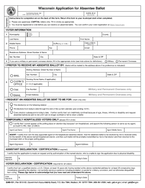 Wisconsin Absentee Ballot Application