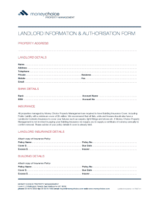 Landlord Information and Authorization Form
