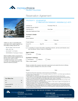Property Reservation Agreement