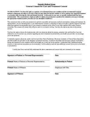 General Consent for Care and Treatment