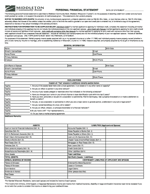 Personal Financial Statement