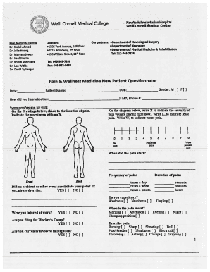 Pain Management Assessment Form