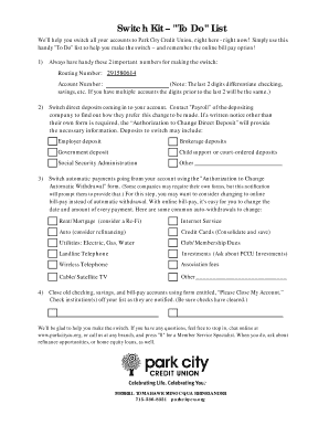 Park City Credit Union Switch Kit