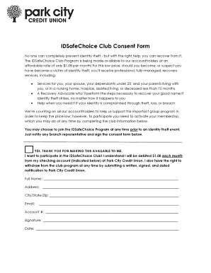 IDSafeChoice Club Consent Form