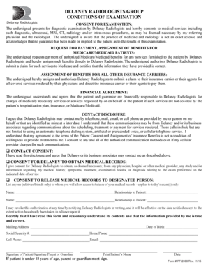 Delaney Radiologists Examination Consent Form