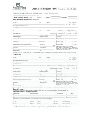 Credit Card Application Form