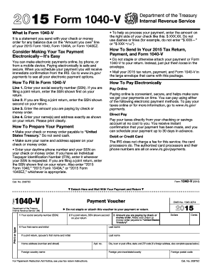 2015 Form 1040-V Payment Voucher