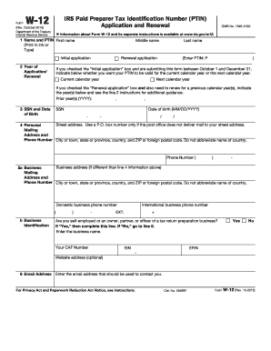 IRS Form W-12 Application and Renewal