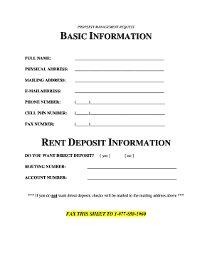 Property Management Request Form