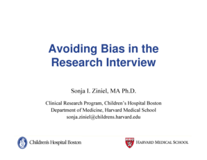 Avoiding Bias in the Research Interview - Boston Childrens - childrenshospital