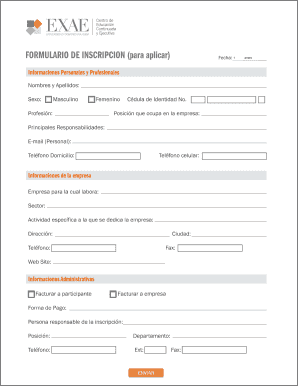 Formulario de Inscripción