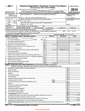 Form 990-T Exempt Organization Business Income Tax Return