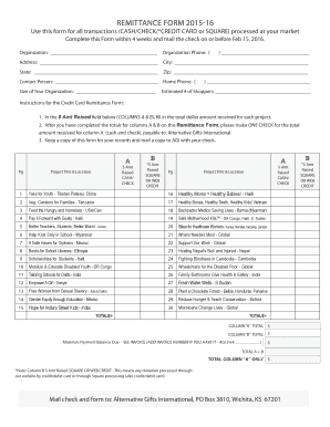 Remittance Form 2015-16