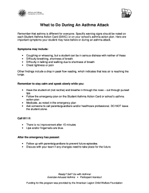 Asthma Action Plan for Schools