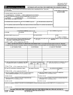 Veteran's Application for Compensation and/or Pension