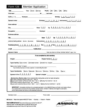 AMBUCS Member Application Form