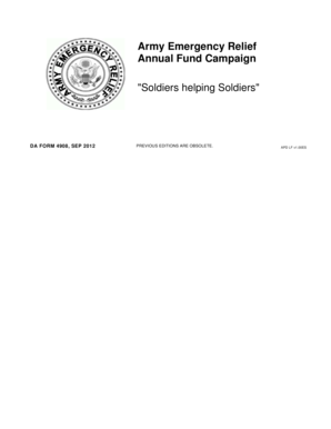 Army Emergency Relief Fund Campaign Form