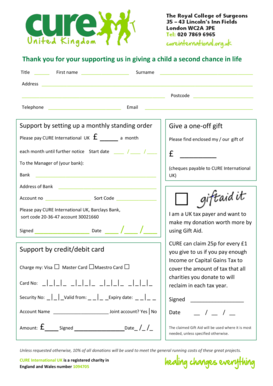 CURE International UK Donation Form
