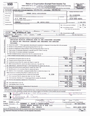 Form 990 Return of Organization