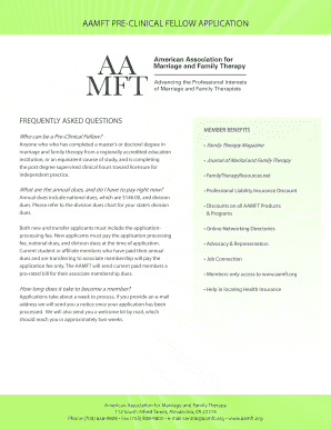 AAMFT Pre-Clinical Fellow Application