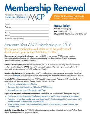 AACP Individual Dues Renewal Invoice