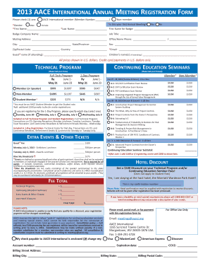 AACE International Annual Meeting Registration Form