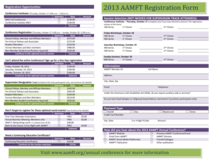 2013 AAMFT Registration Form