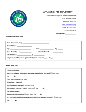 Employment Application Form