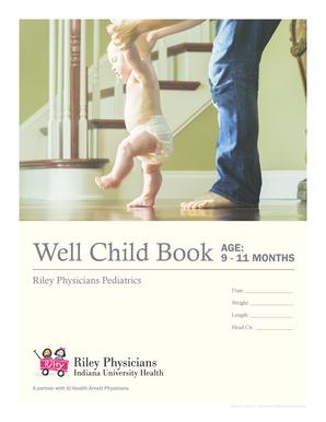 Well Child Book AGE: 9 11 MONTHS Riley Physicians Pediatrics Date: Weight: Length: Head Cir - iuhealth