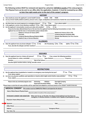 Camp Physical Form